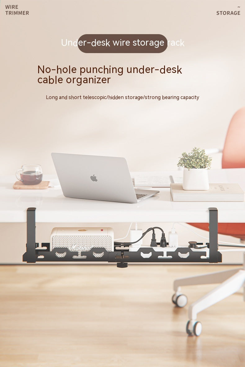 Punch-free Carbon Steel Under Desk Cable Management Rack