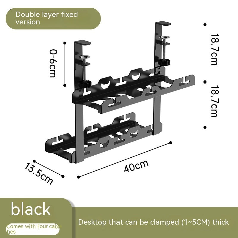 Punch-free Carbon Steel Under Desk Cable Management Rack