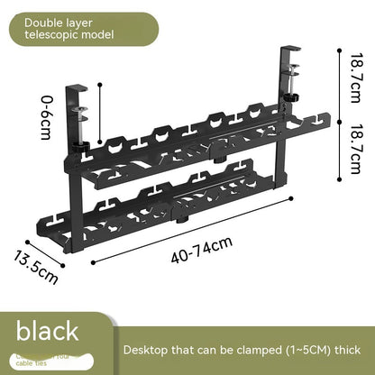 Punch-free Carbon Steel Under Desk Cable Management Rack