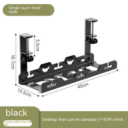 Punch-free Carbon Steel Under Desk Cable Management Rack